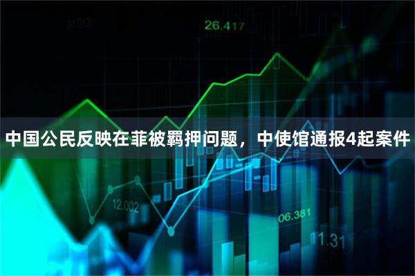 中国公民反映在菲被羁押问题，中使馆通报4起案件